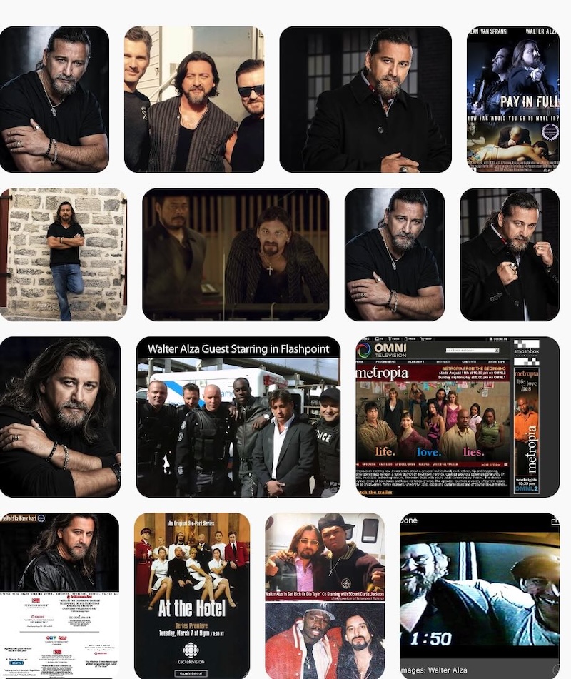 Walter Alza with actors and selected career highlights
